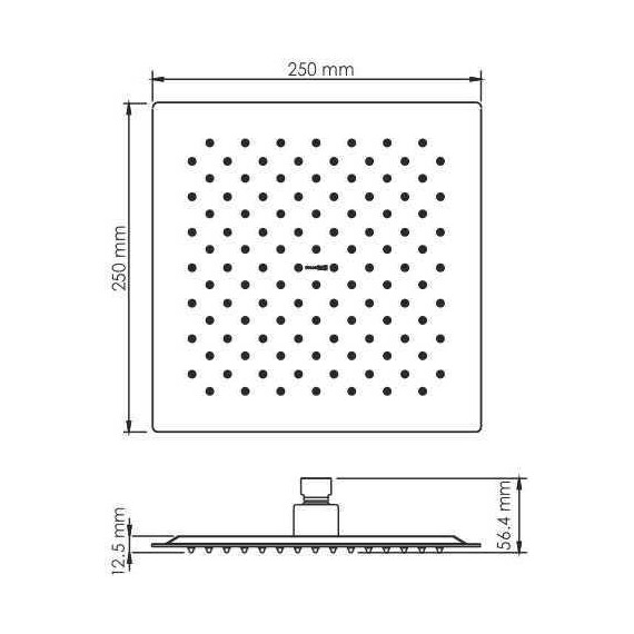 Верхний душ WasserKraft 250x250 мм A254, белый - фото 2