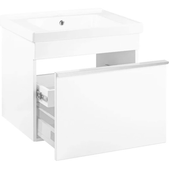 Тумба подвесная с раковиной Pestan Novel 60 см NVL600T-DR (раковина Dreja 60) белый - фото 4