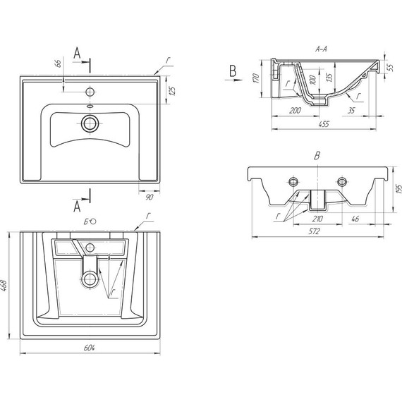 Тумба подвесная с раковиной Pestan Novel 60 см NVL600T-DR (раковина Dreja 60) белый - фото 8