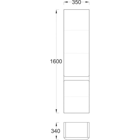Пенал подвесной Pestan Prestige 35 см PRS000P-L, белый - фото 5