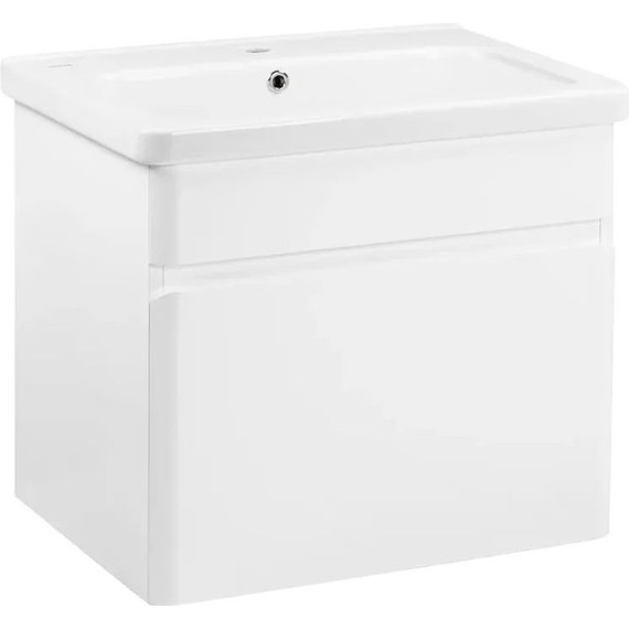 Тумба подвесная с раковиной Pestan Prestige 60 см PRS600T-CR (раковина Creavit 60) белый - фото 