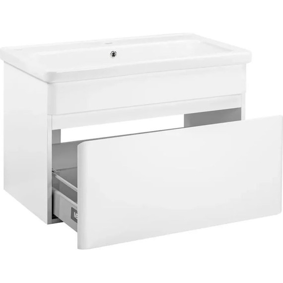 Тумба подвесная с раковиной Pestan Prestige 80 см PRS800T-CR (раковина Creavit 80) белый - фото 4