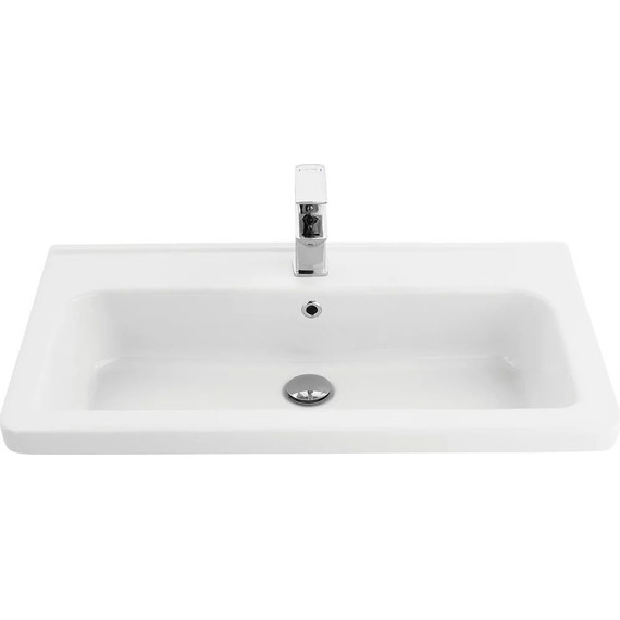 Тумба подвесная с раковиной Pestan Prestige 80 см PRS800T-CR (раковина Creavit 80) белый - фото 2