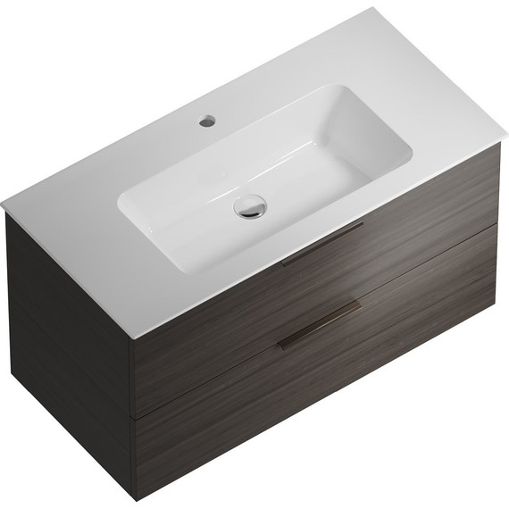 Тумба подвесная с раковиной Kerama Marazzi Piano Forte 95 см PI.F.95\OLM, дымчатый вяз - фото 