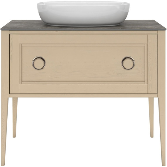 Тумба напольная со столешницей Kerama Marazzi Plaza Classic Neo 100 см PL.CN.100.1+1\CAP.M, капучино матовый - фото 
