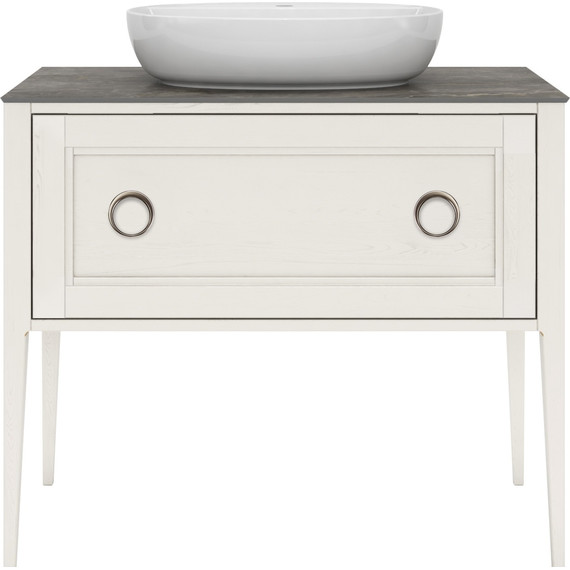 Тумба напольная со столешницей Kerama Marazzi Plaza Classic Neo 100 см PL.CN.100.1+1\WHT.M, белый матовый - фото 