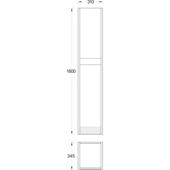 Пенал подвесной Pestan Vision 31 см VSN000P-L, дуб орех/белый - фото 5