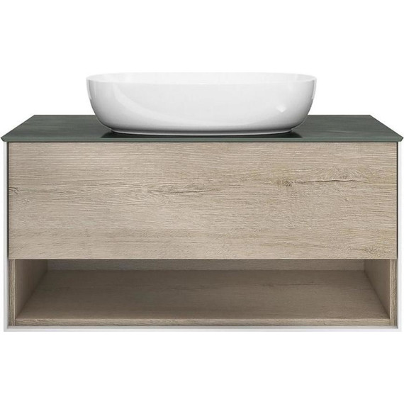 Тумба подвесная со столешницей Kerama Marazzi Plaza Modern 100 см PLB.M.100.1\OAK.O, дуб орегон - фото 