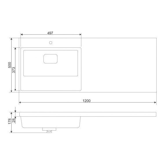 Тумба напольная с раковиной-столешницей Mirsant Next 120 см L (раковина Fly2) белый - фото 7