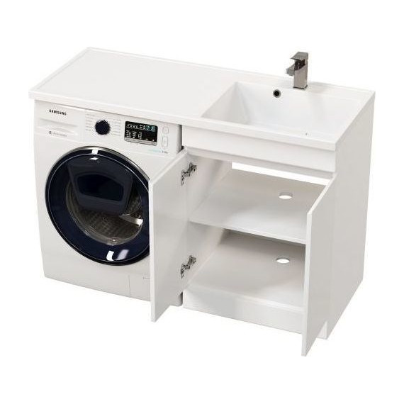 Тумба напольная с раковиной-столешницей Mirsant Next 120 см R (раковина Fly2) белый - фото 3