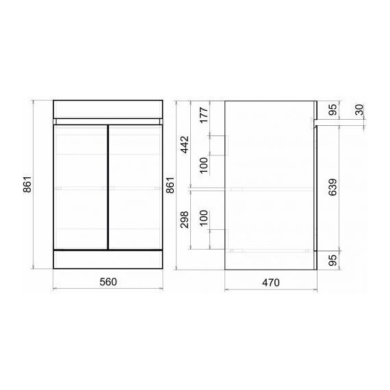 Тумба напольная с раковиной-столешницей Mirsant Next 120 см R (раковина Fly2) белый - фото 8