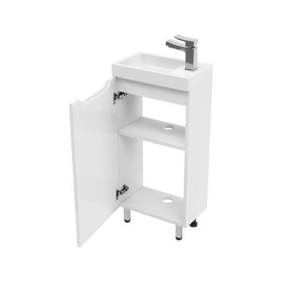 Тумба напольная с раковиной Mirsant Soho quadro 40 см (раковина Fest-40), белый - фото 3