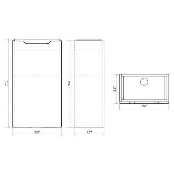 Тумба напольная с раковиной Mirsant Soho quadro 40 см (раковина Fest-40), белый - фото 6