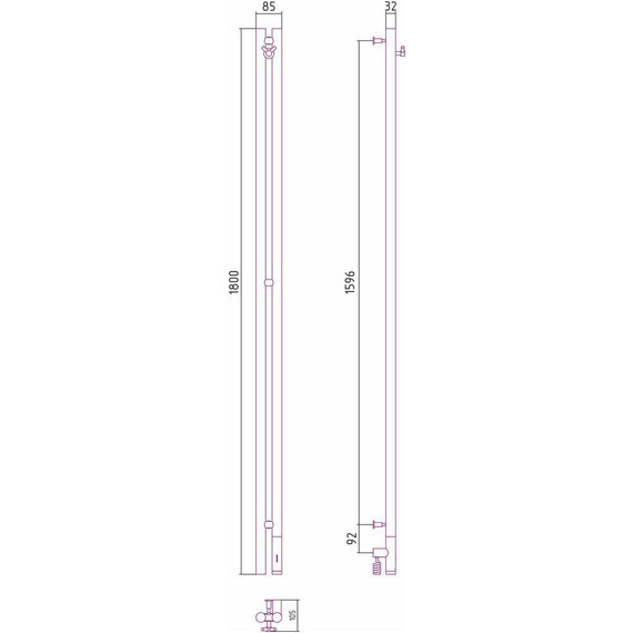 Полотенцесушитель электрический Сунержа Нюанс 3.0 П2 1800x85 мм 12-5843-1853 R, белый - фото 5