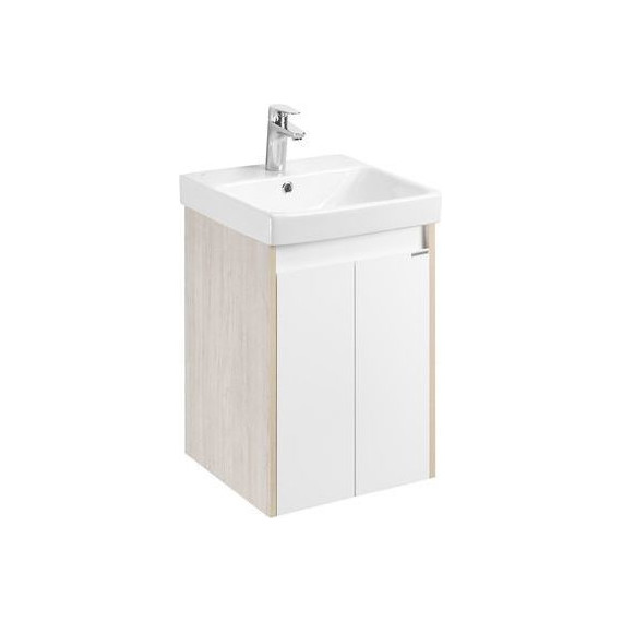 Тумба универсальная с раковиной Акватон Сканди Doors 45 см 1A278701SDB20, дуб верона/белый глянцевый (ножки в комплекте) - фото 5