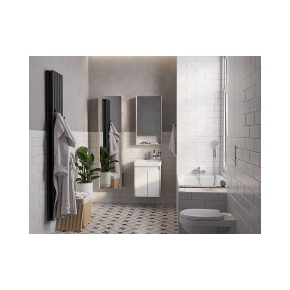 Тумба универсальная с раковиной Акватон Сканди Doors 45 см 1A278701SDB20, дуб верона/белый глянцевый (ножки в комплекте) - фото 9