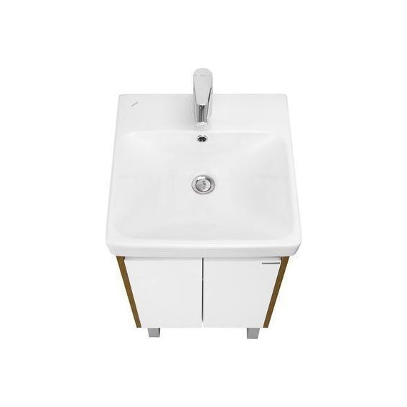 Тумба универсальная с раковиной Акватон Сканди Doors 45 см 1A278701SDZ90, дуб рустикальный/белый глянцевый (ножки в комплекте) - фото 4