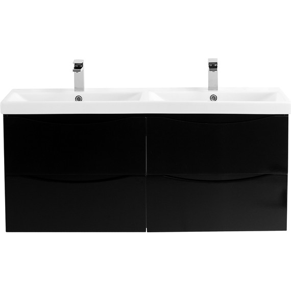 Тумба подвесная с раковиной BelBagno MARINO-CER-1200-4C-SO-2-NL-P 120 см, Nero Lucido - фото 