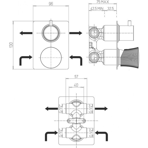 Смеситель для ванны Paini Domus 18CR691PZ - фото 4
