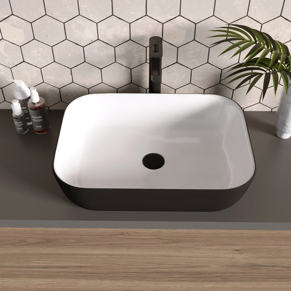 Раковина-чаша Grossman 46 см GR-4041BW, черный/белый - фото 3