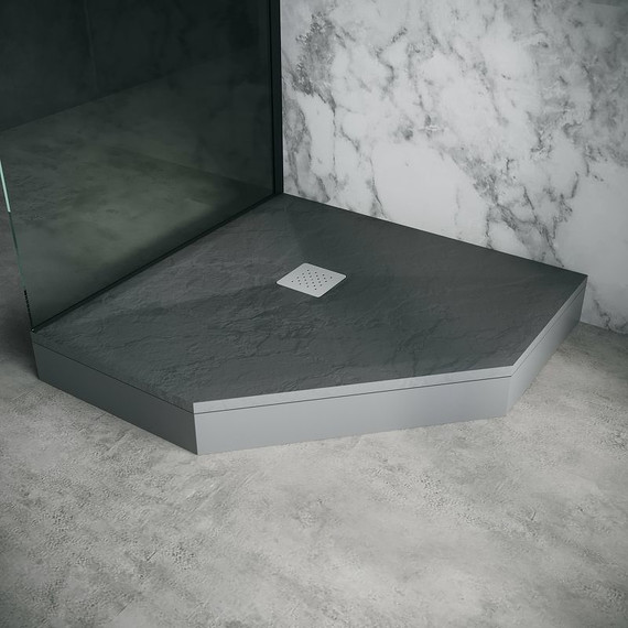 Поддон каменный Grossman Strong 100x100 см GR-S2100100D, графит матовый - фото 4