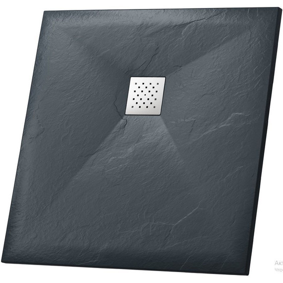 Поддон каменный Grossman Strong 100x100 см GR-S2100100Q, графит матовый - фото 