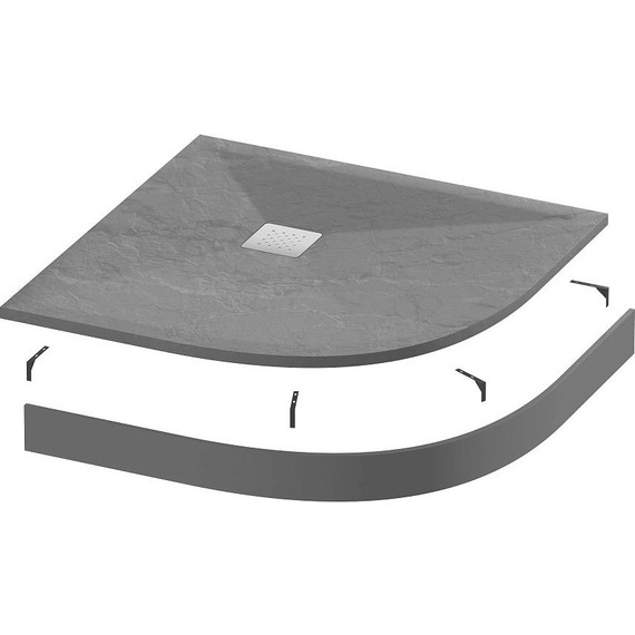 Поддон каменный Grossman Strong 100x100 см GR-S2100100, графит матовый - фото 2