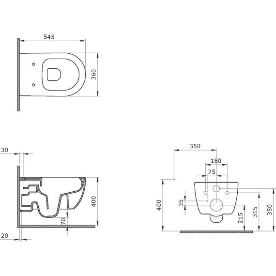 Унитаз подвесной безободковый Ambassador Abner 103T20201R, черный матовый, Цвет производителя: чёрный - фото 12