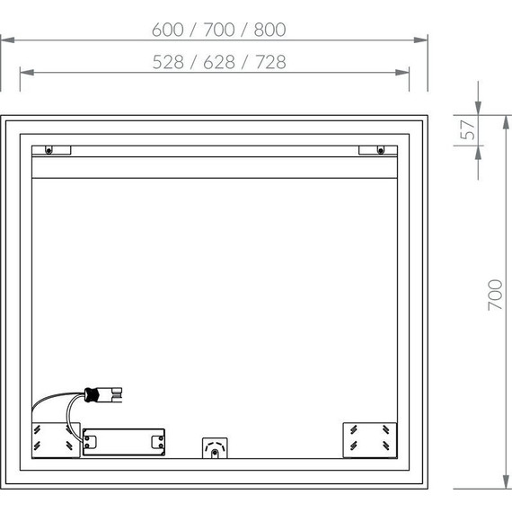Зеркало Ravak Oblong 70 см X000001563 - фото 5