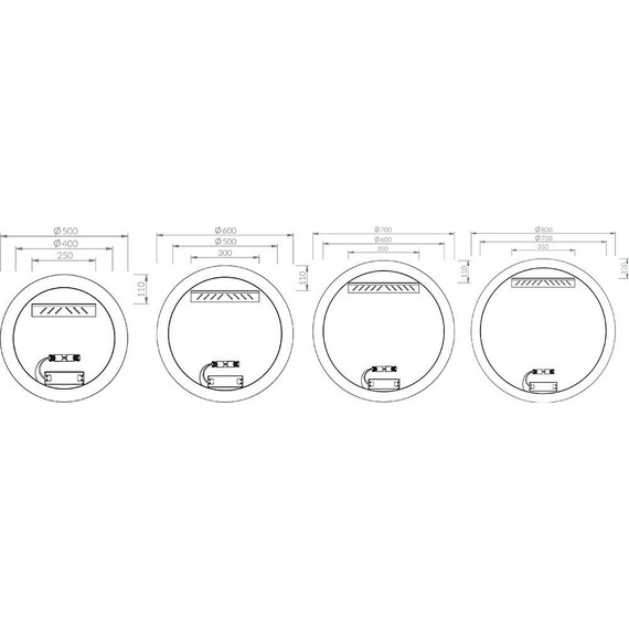 Зеркало Ravak Luna 50 см X000001577 - фото 4