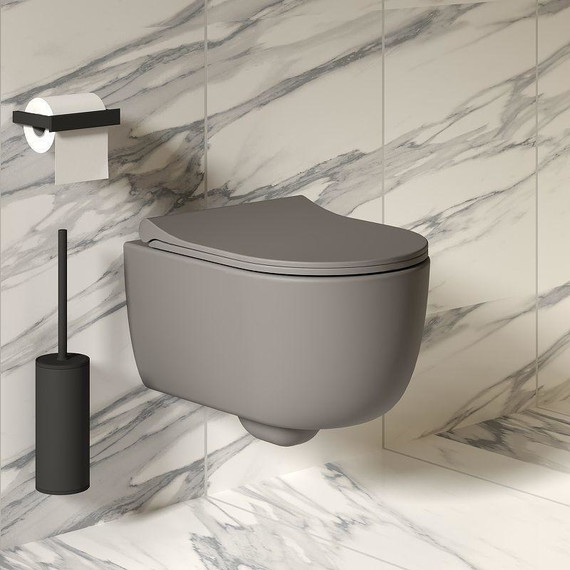 Унитаз подвесной безободковый Ambassador Abner 103T20301R, серый матовый, Цвет производителя: серый - фото 