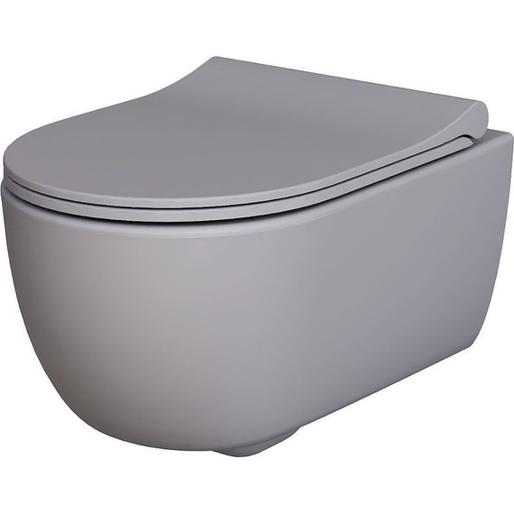 Унитаз подвесной безободковый Ambassador Abner 103T20301R, серый матовый, Цвет производителя: серый - фото 8