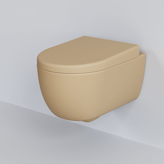 Унитаз подвесной безободковый Ambassador Abner 103T20501R, темно-бежевый матовый, Цвет производителя: коричневый - фото 2