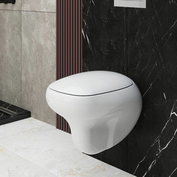 Унитаз подвесной безободковый Ambassador Diamond 123T20001R, Цвет производителя: белый - фото 7