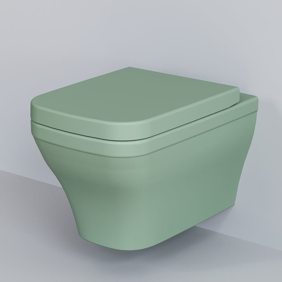 Унитаз подвесной безободковый Ambassador Benefit 203T21001R, мятный матовый, Цвет производителя: зелёный - фото 2