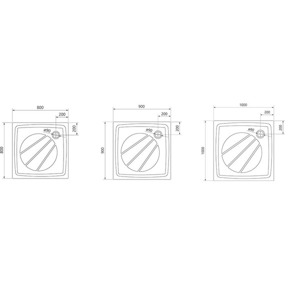 Панель с креплением Ravak Perseus Pro 90x90 см XA837001010WM, белый матовый - фото 2