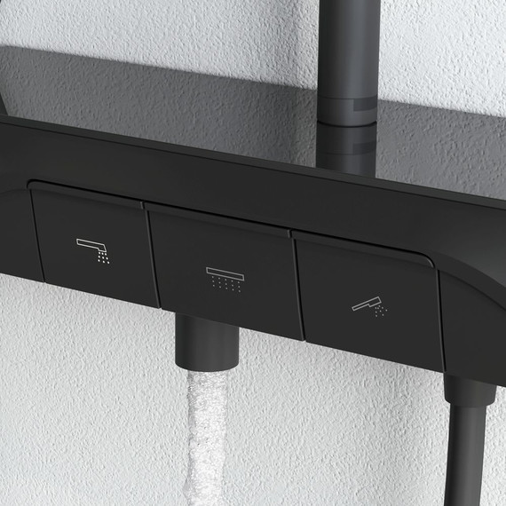 Душевая стойка с термостатом Am.Pm Func F078F322, черный, Цвет производителя: чёрный - фото 7