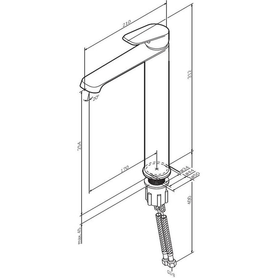 Смеситель для раковины высокий Am.Pm Func F8F92000, Цвет производителя: хром - фото 9