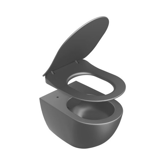 Сиденье с крышкой для унитаза Ravak Uni Chrome Flat микролифт X01795, чёрный матовый - фото 2