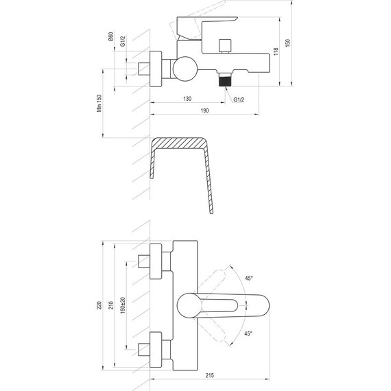 Смеситель для ванны Ravak Puri X070169 - фото 4