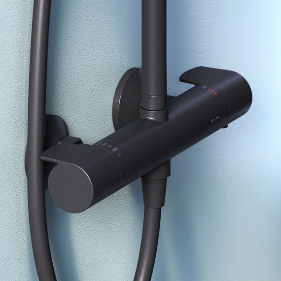 Душевая стойка с термостатом Am.Pm X-Joy F0785A422, черный, Цвет производителя: чёрный - фото 9