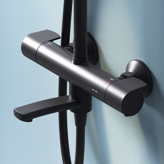 Душевая стойка с термостатом Am.Pm X-Joy F0785A522, черный, Цвет производителя: чёрный - фото 11