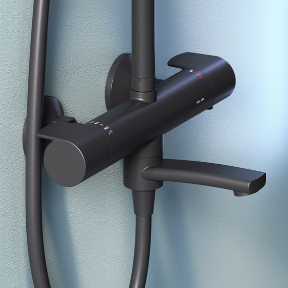 Душевая стойка с термостатом Am.Pm X-Joy F0785A522, черный, Цвет производителя: чёрный - фото 10