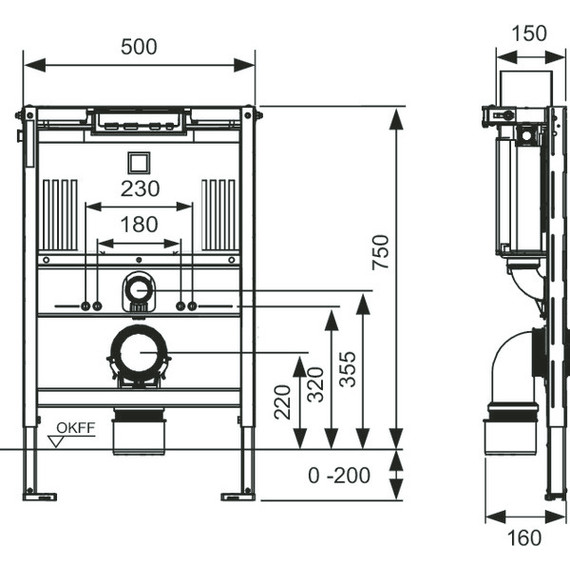 Инсталляция для подвесного унитаза TECEprofil (h = 750 мм) 9300291 - фото 3