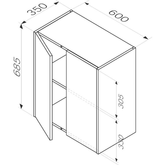 Шкаф подвесной Am.Pm Func 60 см M8FCH0602OF, дуб крафт - фото 6