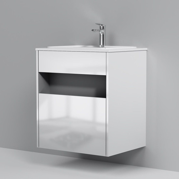 Тумба подвесная с раковиной Am.Pm Func 60 см M8FFUX0601WG, белый глянцевый, Цвет фасада: белый - фото 7
