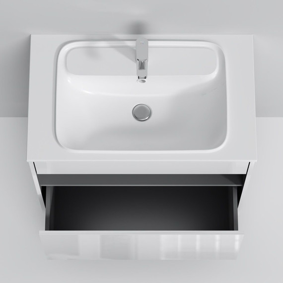 Тумба подвесная с раковиной Am.Pm Func 80 см M8FFUX0801WG, белый глянцевый, Цвет фасада: белый - фото 7