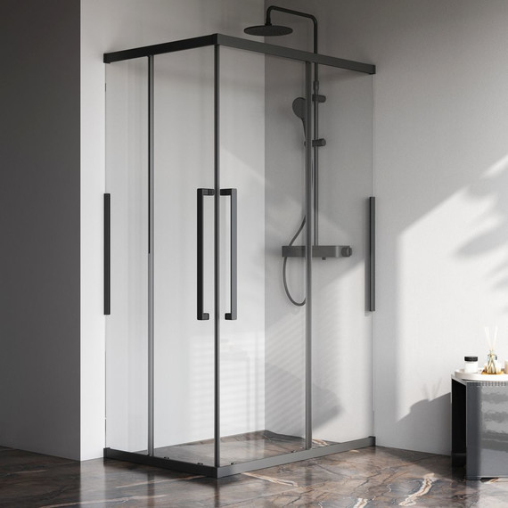 Душевое ограждение Am.Pm Func 120x80 см W84G-403-12080-BТ, черный/прозрачное - фото 3