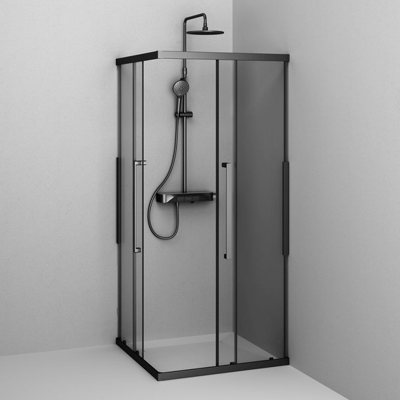 Душевое ограждение Am.Pm Func 90x90 см W84G-403-9090-BТ, черный/прозрачное - фото 5