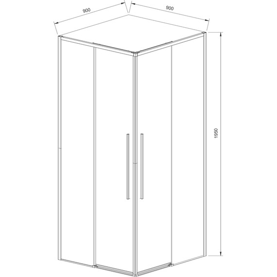 Душевое ограждение Vincea Slim-N 90x90 см VSS-4SN900CL, хром/прозрачное - фото 3